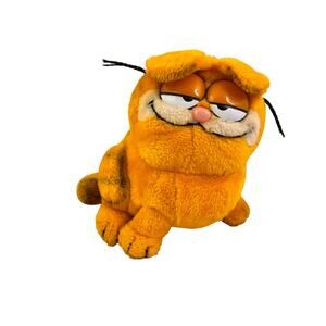 Vintage Garfield Cat Plush Stuffed Animal Sitting 9" R Dakin & Co 1981 Toy